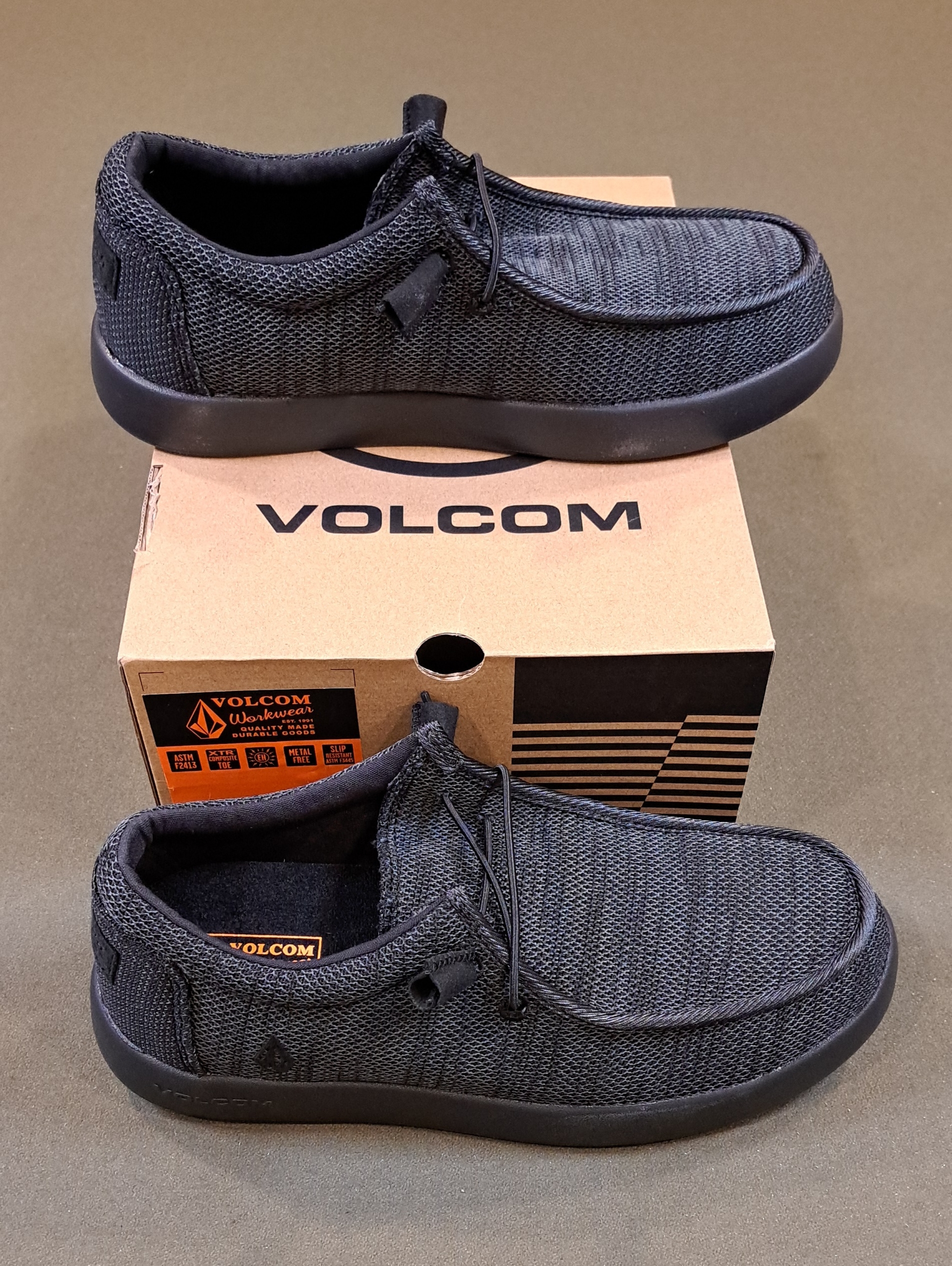 Volcom Chill Safety Toe Slip Resistant Work Sneakers - Color: Gray - Size: 7.5 W